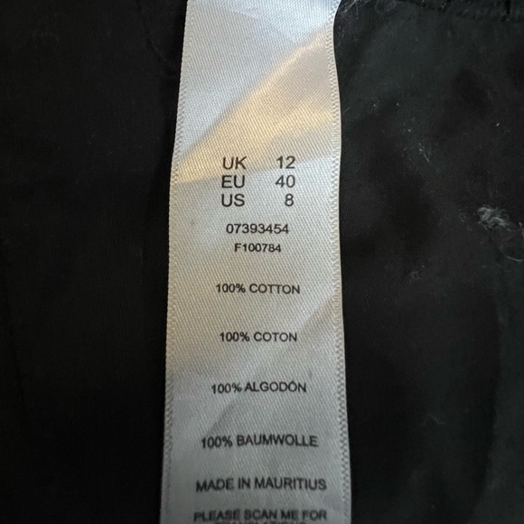 ASOS Black Distressed Denim Mini Skirt Ripped Raw Hem Grunge Y2K Size US 8 - Picture 4 of 9